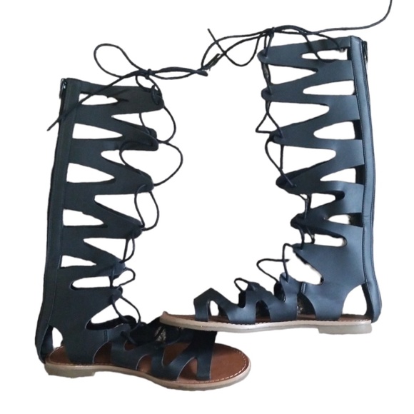 Mossimo Supply Co. Women’s Black Lace‎ Up Gladiator Sandals Sz. 7 - Picture 1 of 10